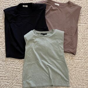 Women's Sleeveless Tops Bundle - Black, Brown, and Green- Babaton and All Saints